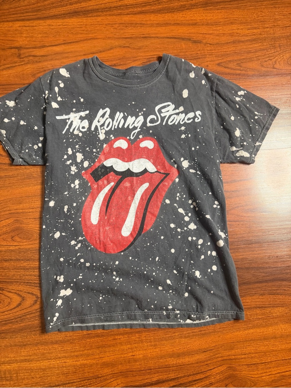 The Rolling Stones Black Graphic Tee with Red Tongue Logo
